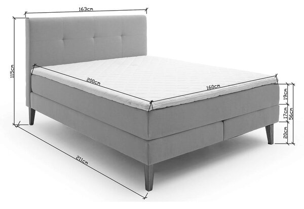 Beżowe łóżko boxspring 160x200 cm Stockholm – Meise Möbel