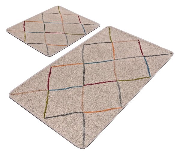 Beżowe dywaniki łazienkowe zestaw 2 szt. 60x100 cm – Mila Home