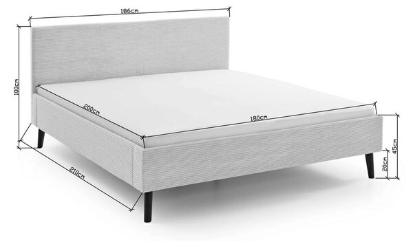 Beżowe tapicerowane łóżko dwuosobowe bez stelaża 180x200 cm Avola – Meise Möbel