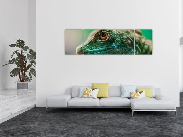 Szczegółowy obraz jaszczurki (170x50 cm)