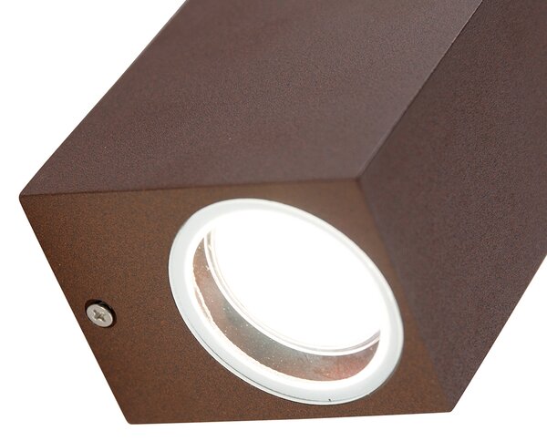 Inteligentna lampa ścienna brązowa rdza IP44 w komplecie z 2 żarówkami Wi-Fi GU10 - Baleno