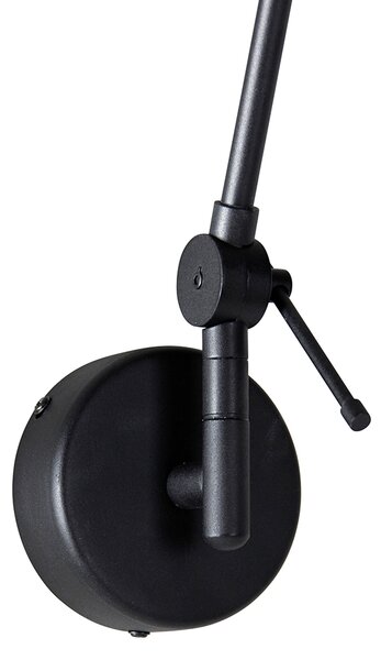 Lampa ścienna czarna z abażurem z weluru w kolorze taupe 35 cm regulowana - Blitz