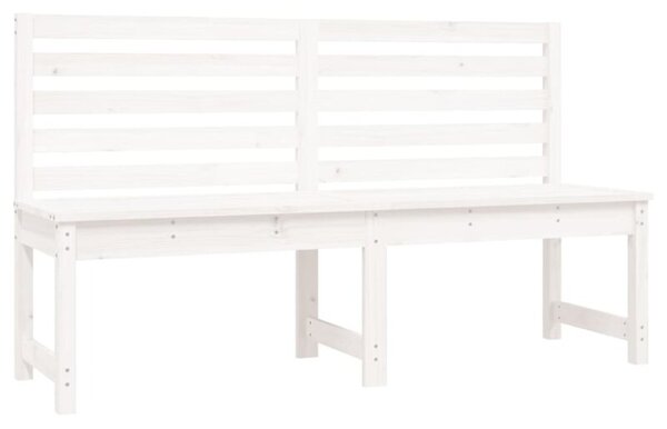 Ławka ogrodowa, biała, 157,5 cm, lite drewno sosnowe