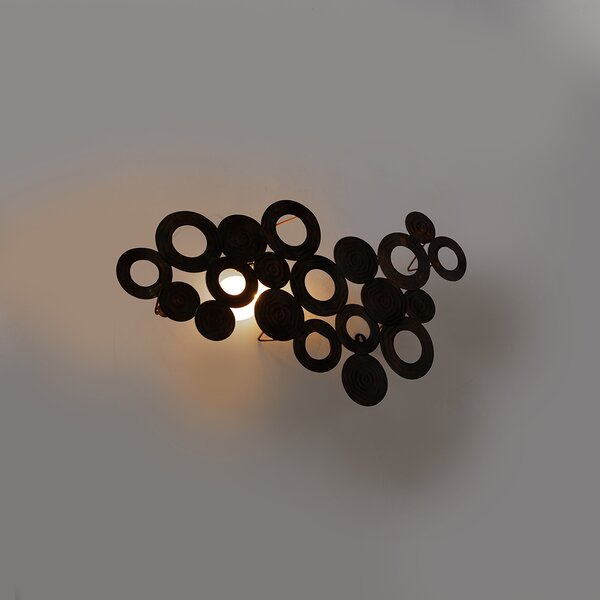 Lampa ścienna w stylu art deco miedziana 77 cm - Circles