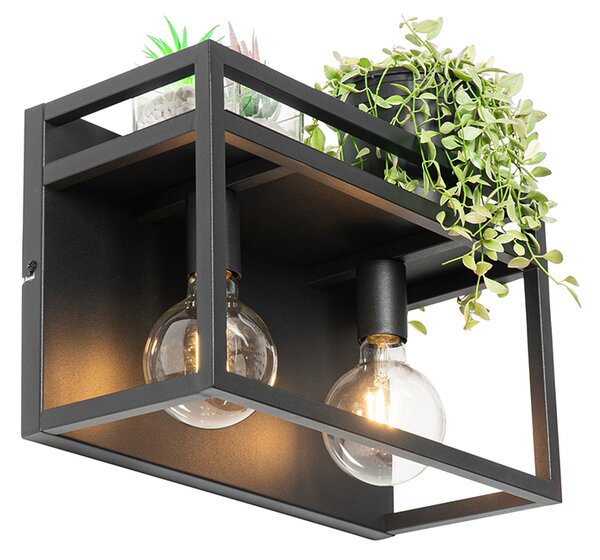 Inteligentna lampa ścienna czarna z półką w komplecie 2 Wifi G95 - Cage Rack