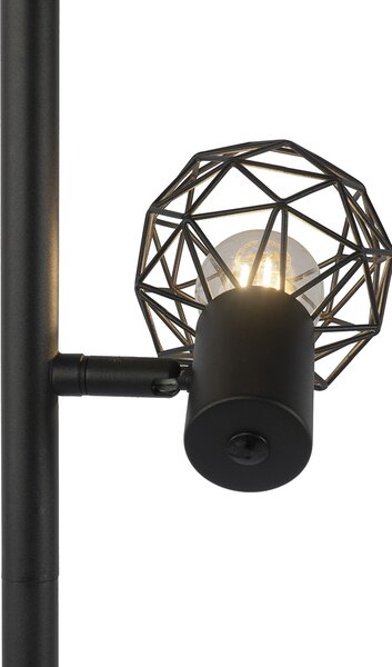 Inteligentna lampa podłogowa czarna regulowana, w tym 3 WiFi P45 - Mesh