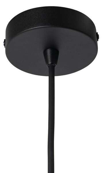 Designerska lampa wisząca czarna z opalizującym szkłem - Angela