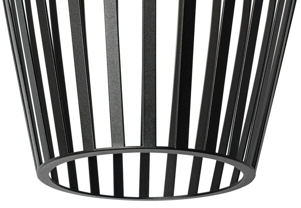 Designerska lampa wisząca czarna z opalizującym szkłem - Angela