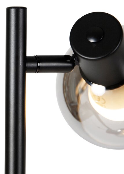 Inteligentna lampa stojąca czarna z przydymionym szkłem, w tym 3 Wifi P45 - Vidro