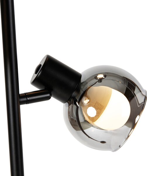 Inteligentna lampa stojąca czarna z przydymionym szkłem, w tym 3 Wifi P45 - Vidro