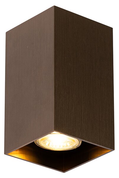 Nowoczesna lampa ścienna ciemnobrązowa kwadratowa 2-światłowa - Sandy