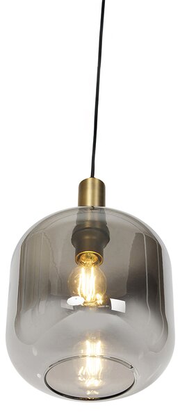 Inteligentna lampa wisząca czarna ze złotem i dymionym szkłem w tym Wifi G95 - Zuzanna