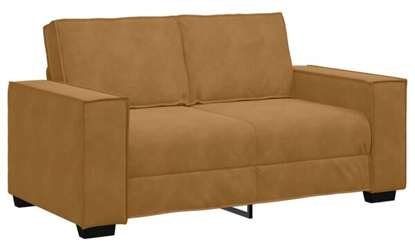 Sofa 2-osobowa, brÄ zowy, 160x78x84 cm, tapicerowana aksamitem