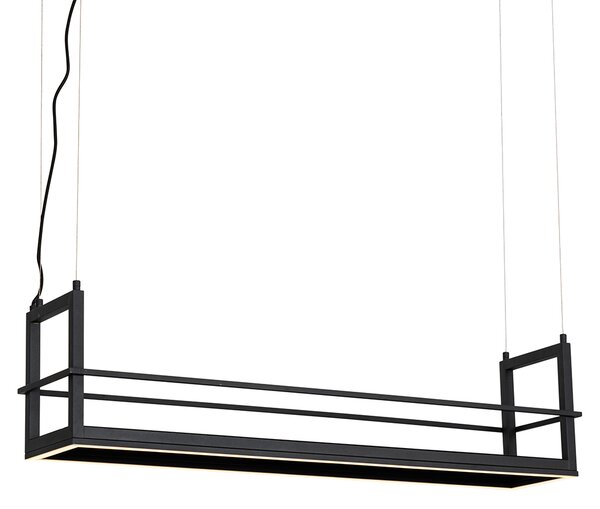 Lampa wisząca czarna z półką w komplecie z diodą LED, 3-stopniowy ściemniacz - Cage Rack