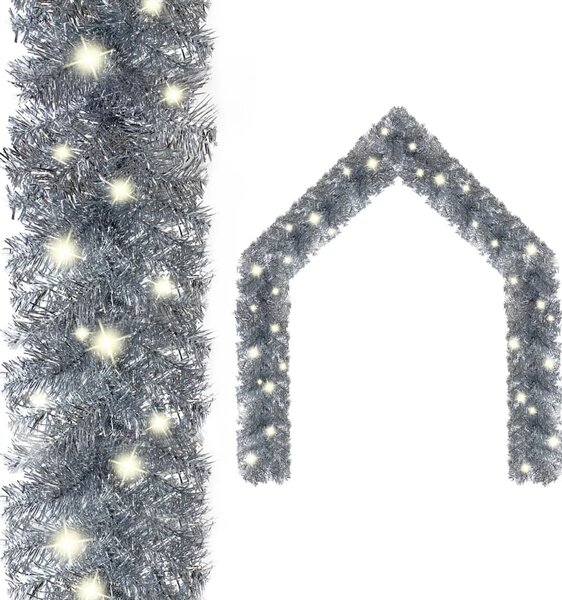 Girlanda świąteczna z lampkami LED, 5 m, srebrna