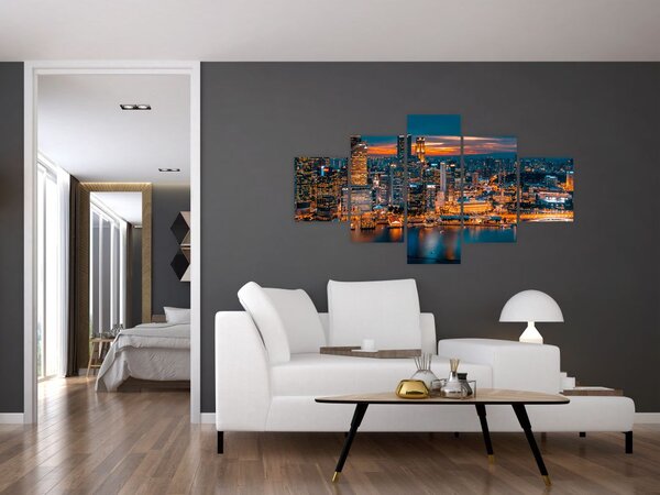Obraz miasta nocą (125x70 cm)