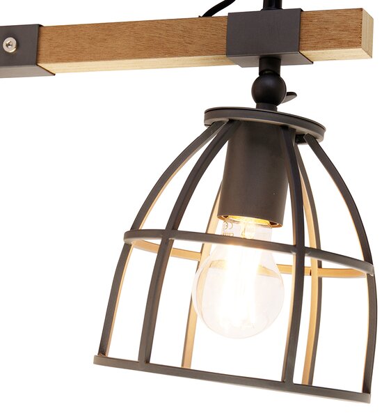 Inteligentna lampa ścienna ciemnoszara z drewnem, regulowana, w tym WiFi A60 - Arthur