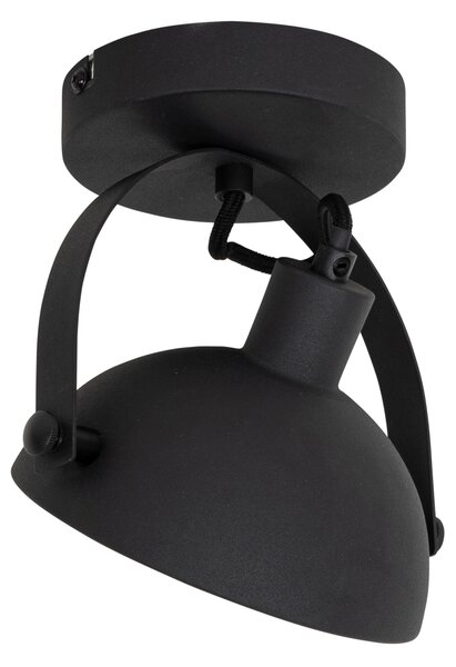 Industrialna lampa sufitowa czarna ze złotem 15 cm regulowana - Magnax
