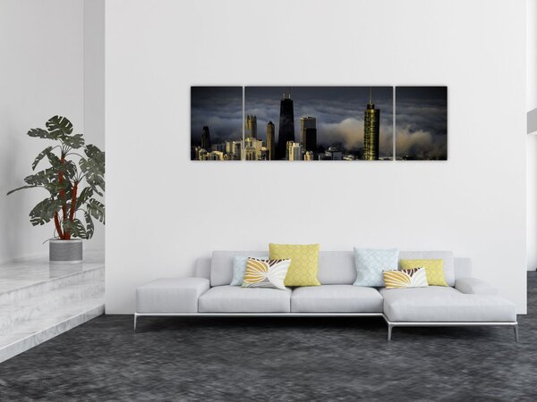 Obraz miasta w chmurach (170x50 cm)