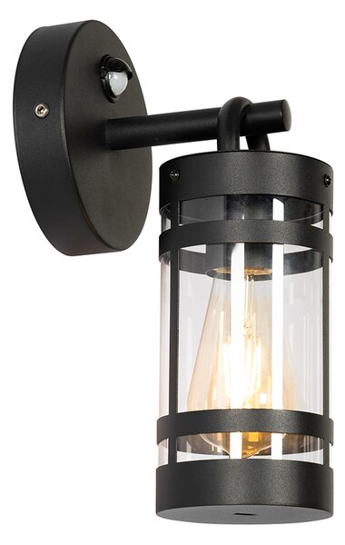 Lampa ścienna zewnętrzna czarna IP44 z czujnikiem ruchu - Ruben