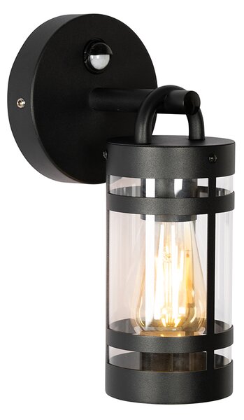 Lampa ścienna zewnętrzna czarna IP44 z czujnikiem ruchu - Ruben
