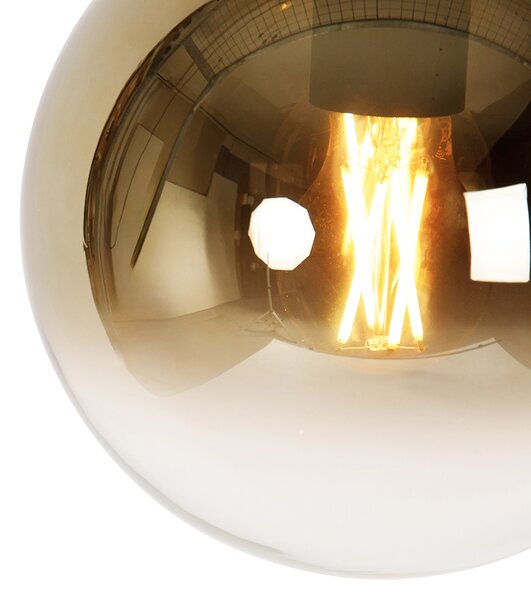 Inteligentna lampa wisząca czarna ze złotym szkłem 20 cm w tym Wifi A60 - Pallon