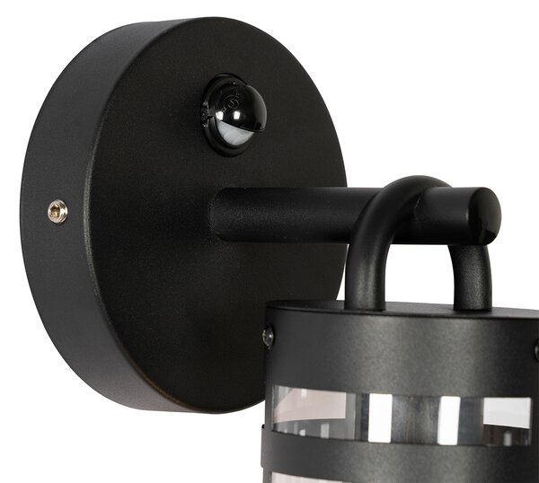 Lampa ścienna zewnętrzna czarna IP44 z czujnikiem ruchu - Ruben