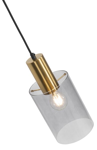 Inteligentna lampa wisząca mosiądz z dymionym szkłem w tym WiFi A60 - Vidra