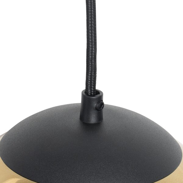 Inteligentna lampa wisząca czarna ze złotym szkłem 20 cm w tym Wifi A60 - Pallon