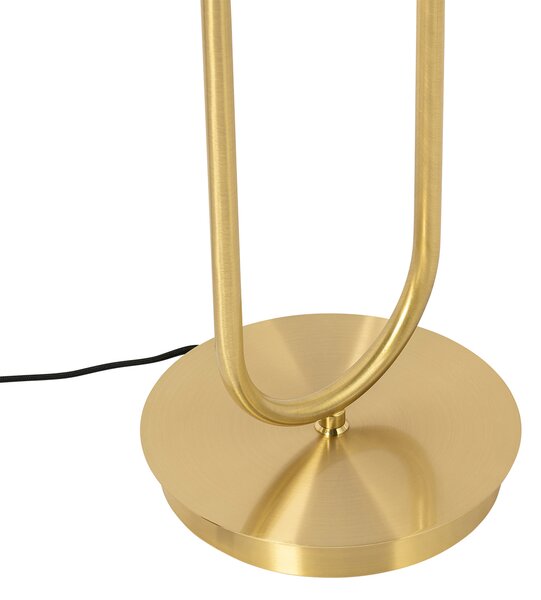 Lampa podłogowa art deco złota ze szkłem 2-punktowa - Laura