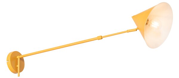 Designerska lampa ścienna żółta regulowana - Triangolo