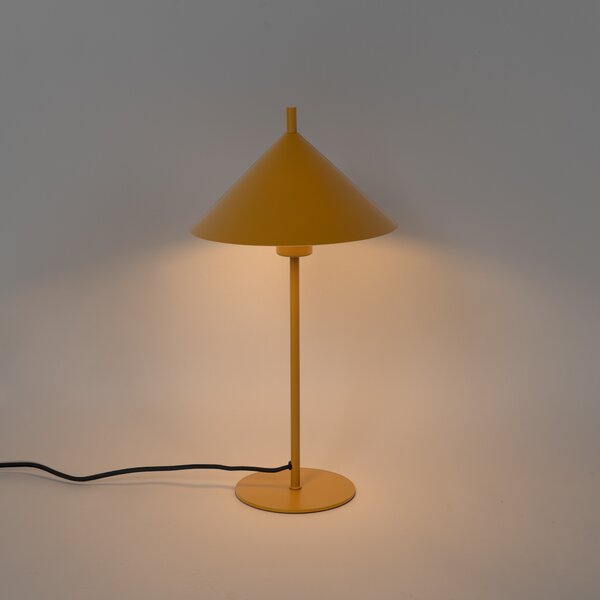 Designerska lampa stołowa żółta - Triangolo