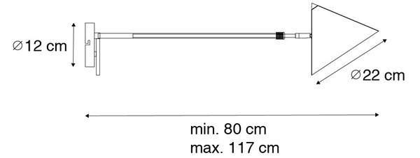 Designerska lampa ścienna żółta regulowana - Triangolo