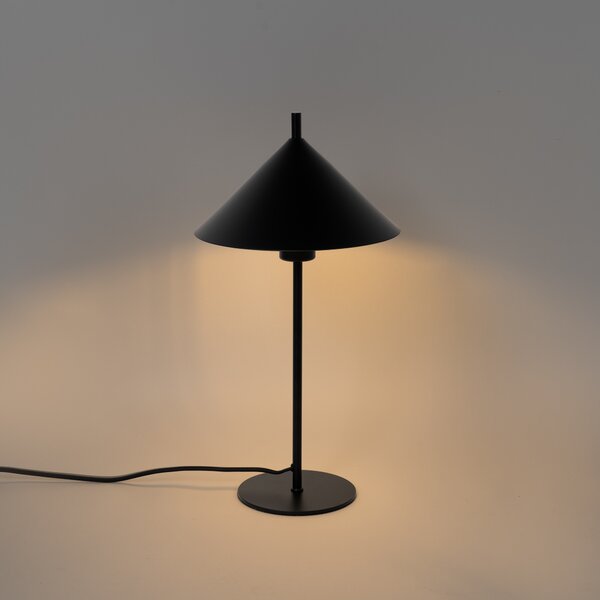 Designerska lampa stołowa czarna - Triangolo