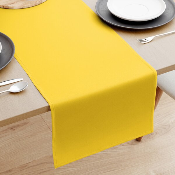 Goldea bieżnik na stół z płótna bawełnianego - żółty 35x120 cm