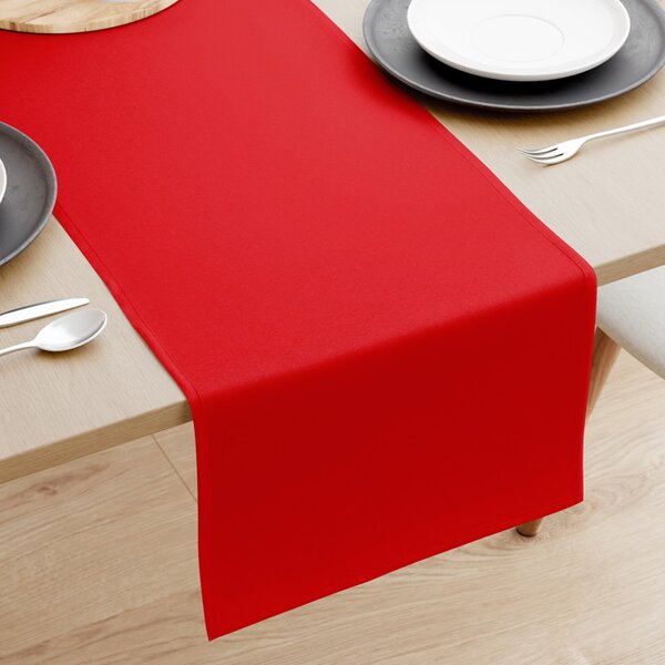 Goldea bieżnik na stół z płótna bawełnianego - czerwony 35x120 cm