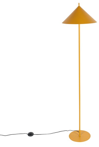 Designerska lampa podłogowa żółta - Triangolo