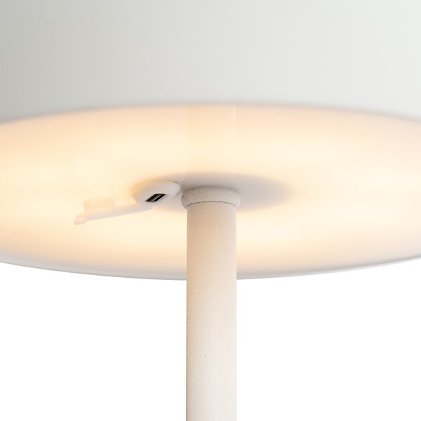 Zewnętrzna lampa stołowa biała ładowalna z diodą LED z 3-stopniową regulacją ściemniania - Keira