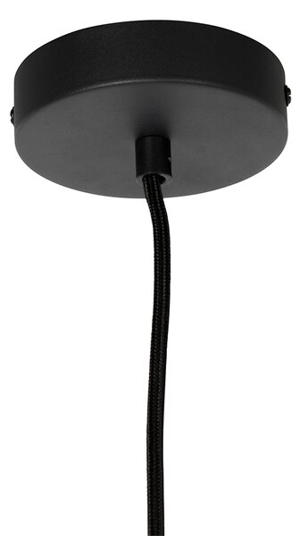 Retro lampa wisząca czarna z przezroczystym szkłem 20 cm - Eclipse