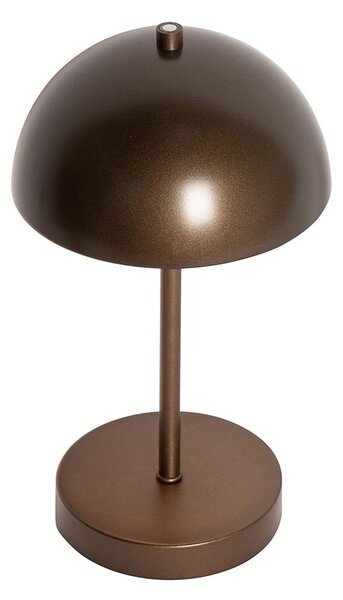 Zestaw 2 lamp stołowych zewnętrznych ciemny brąz ładowalnych z LED z 3-stopniowym ściemnianiem - Keira