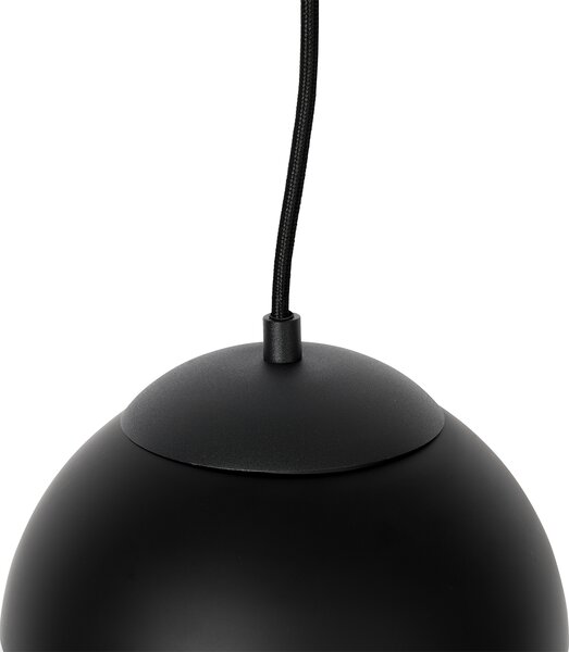 Retro lampa wisząca czarna z przezroczystym szkłem 20 cm - Eclipse