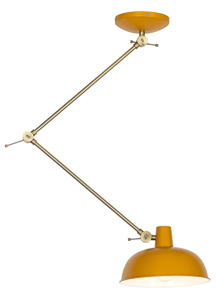 Lampa sufitowa w stylu retro żółta z brązem - Milou