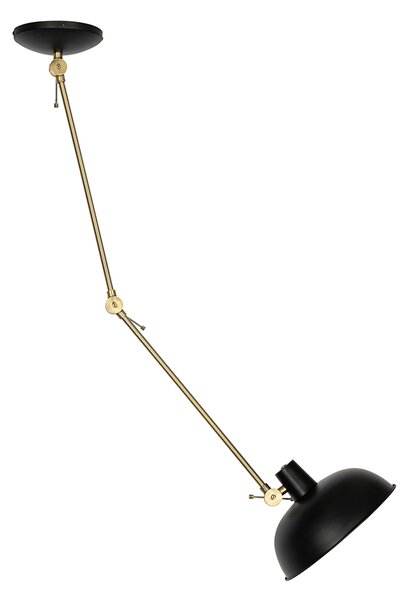 Lampa sufitowa w stylu retro czarna z brązem - Milou