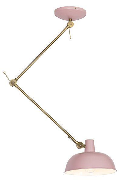Lampa sufitowa w stylu retro różowa z brązem - Milou