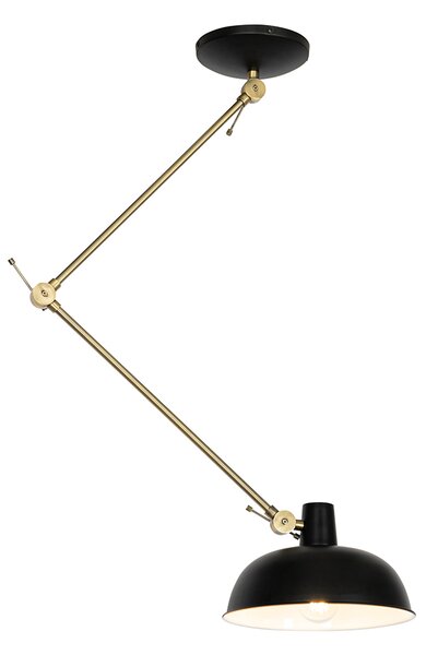Lampa sufitowa w stylu retro czarna z brązem - Milou