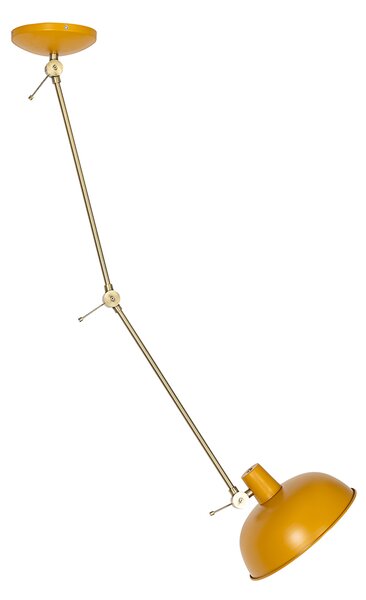Lampa sufitowa w stylu retro żółta z brązem - Milou