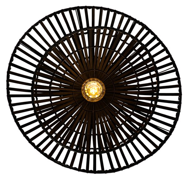 Orientalna lampa sufitowa czarna z bambusa 62 cm - Pua