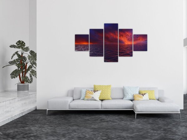 Obraz morza z ptakami (125x70 cm)
