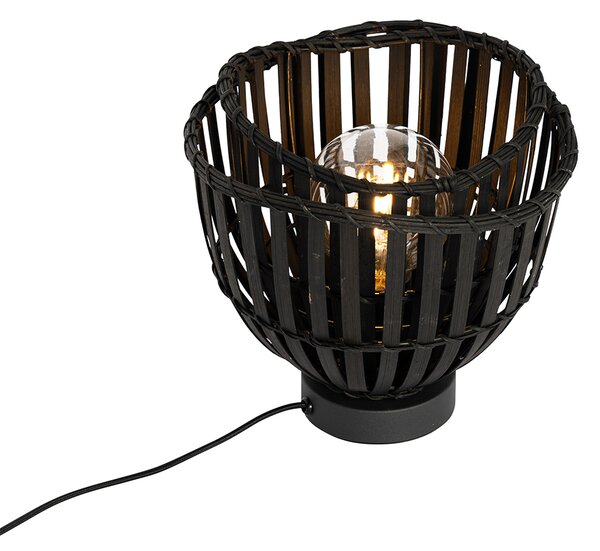 Orientalna lampa stołowa z czarnego bambusa - Pua