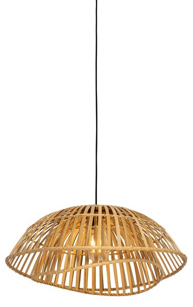 Orientalna lampa wisząca czarna z naturalnym bambusem 62 cm - Pua